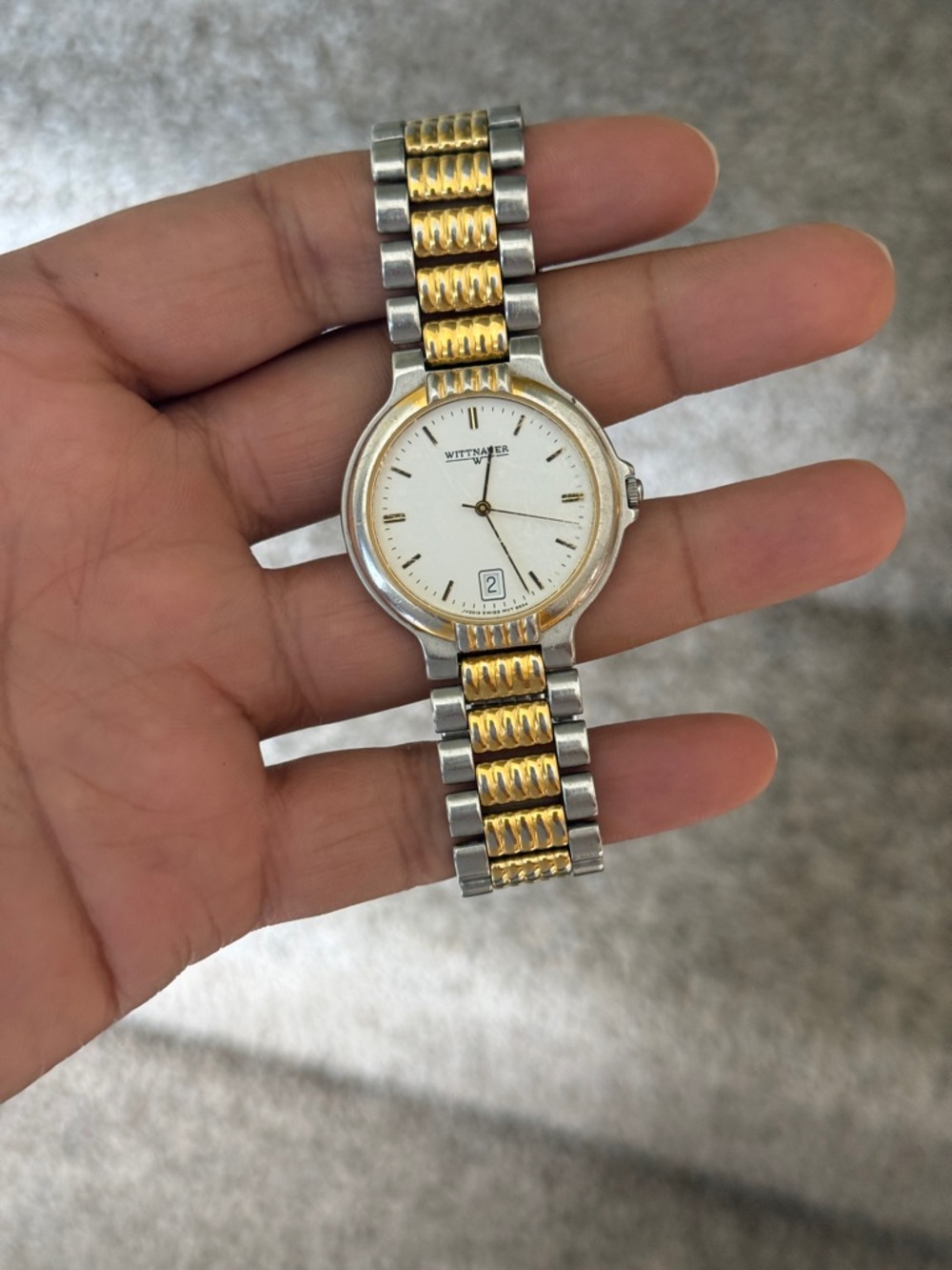 WITTNAUER vintage Trieste Swiss Quartz Men's classic two tone date Watch